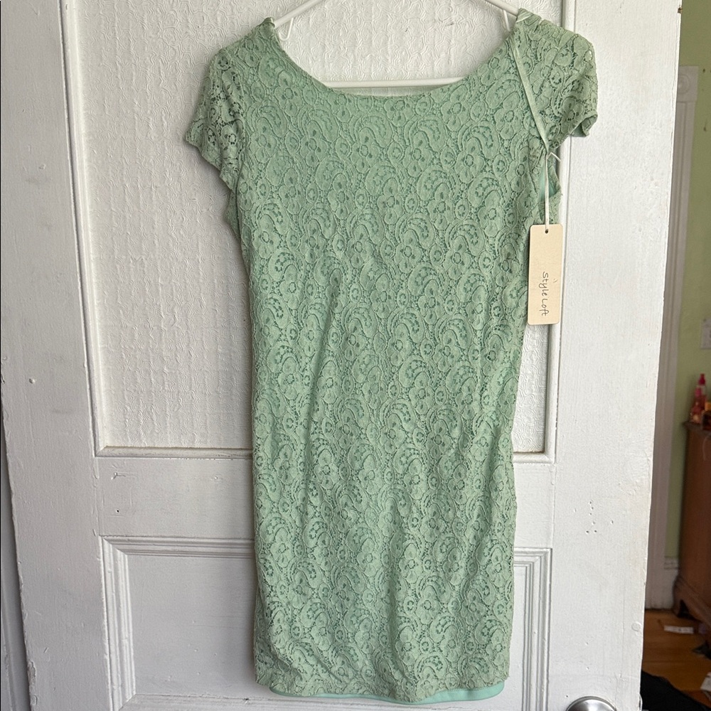 Stow loft la Mint Lace Mini Dress